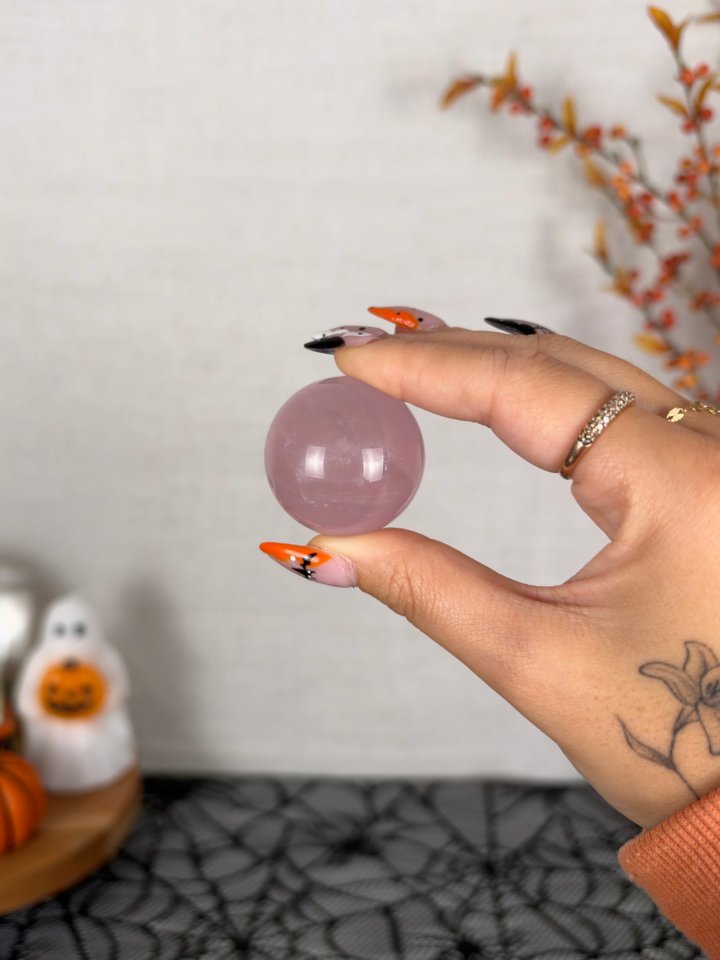 *Juicy Star Rose Quartz Sphere (18G)
