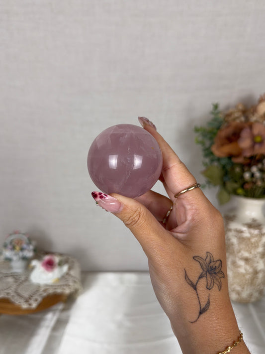 *Star Lavender Pink Rose Quartz Sphere 55mm (30P)