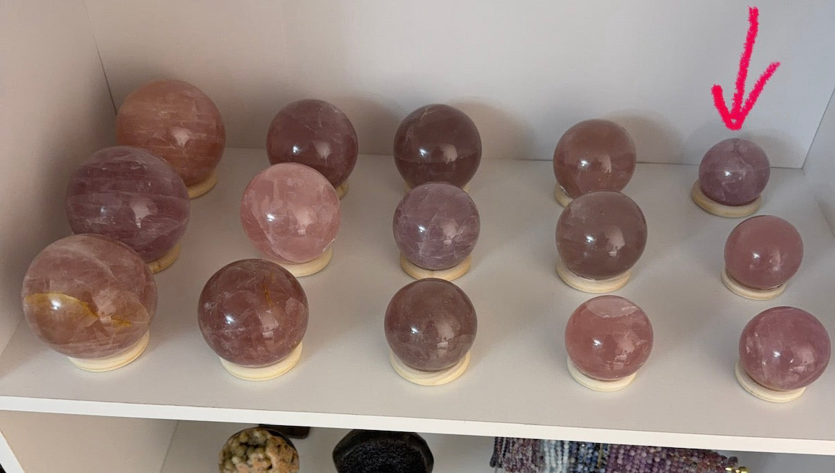 *Star Lavender Pink Rose Quartz Sphere 55mm (30P)