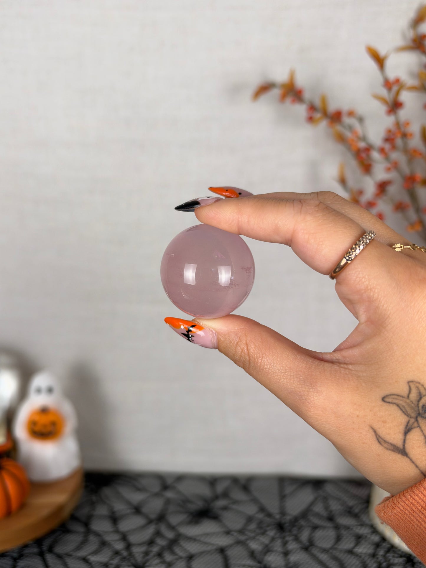 *Juicy Light Purple Star Rose Quartz Sphere (18B)