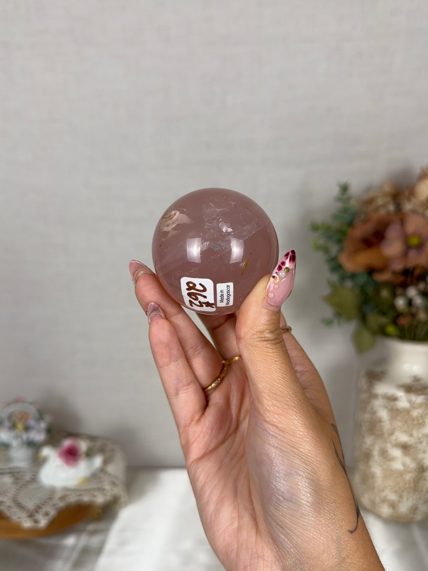 *Star Rose Quartz Sphere 52mm (26Z)