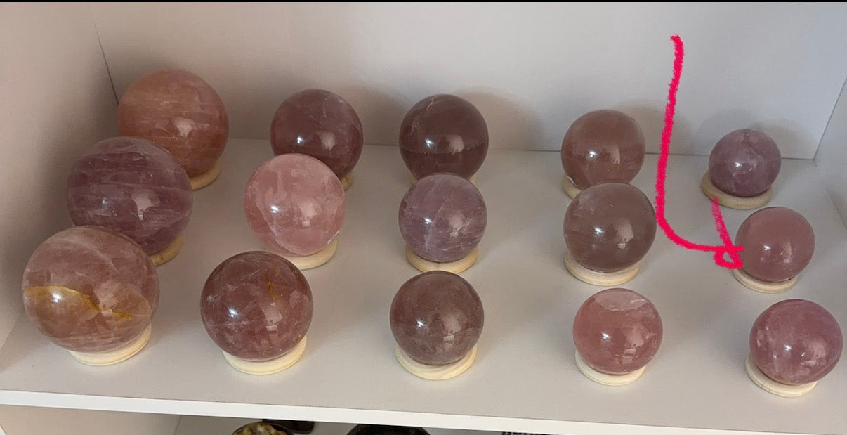 *Star Rose Quartz Sphere 52mm (26Z)