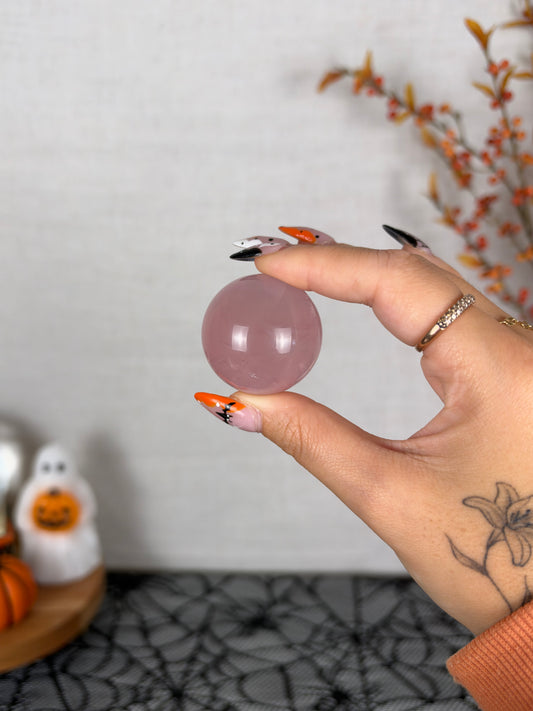 **Juicy Double Star Rose Quartz Sphere (18D)