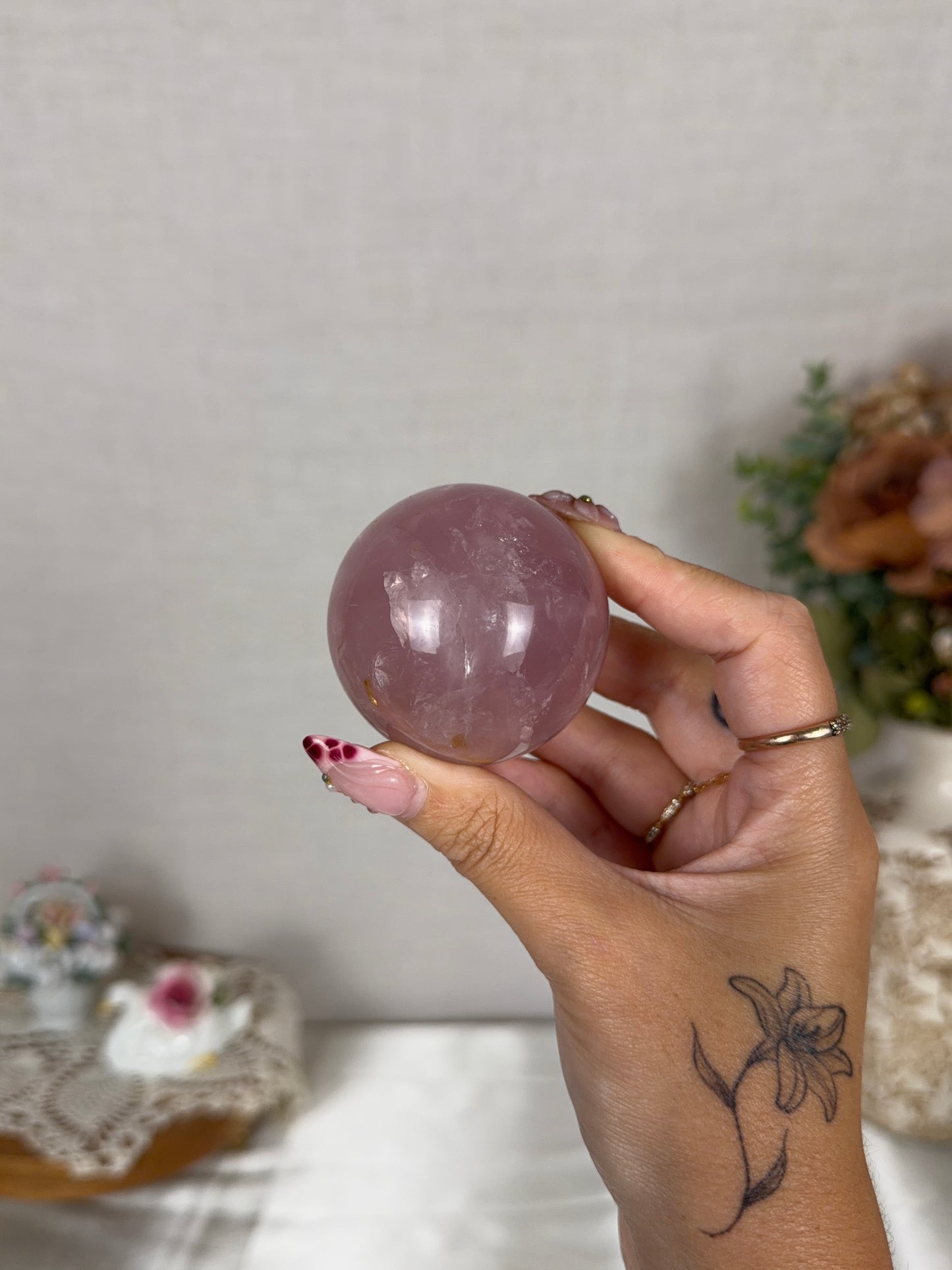 *Star Pink Berry Rose Quartz Sphere 54mm (28E)