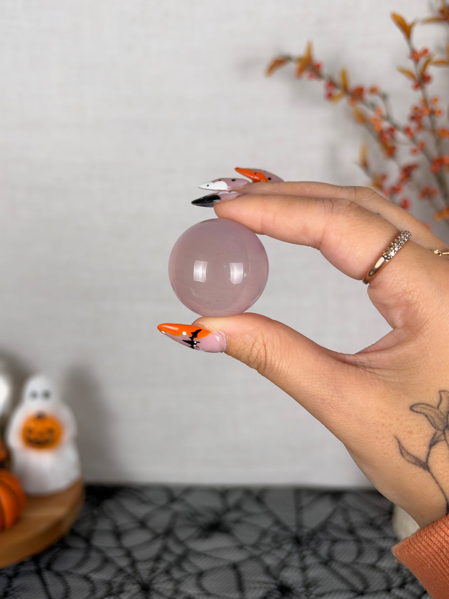 *Juicy Star Rose Quartz Sphere (15B)