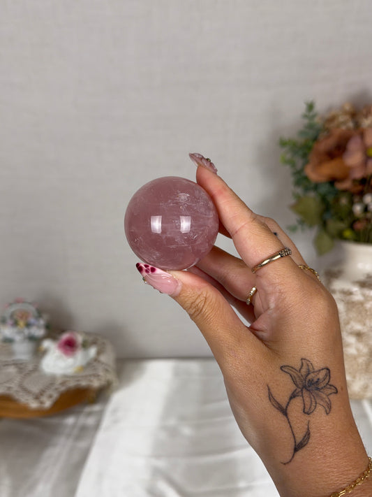 *Star Pink Berry Rose Quartz Sphere (20V)