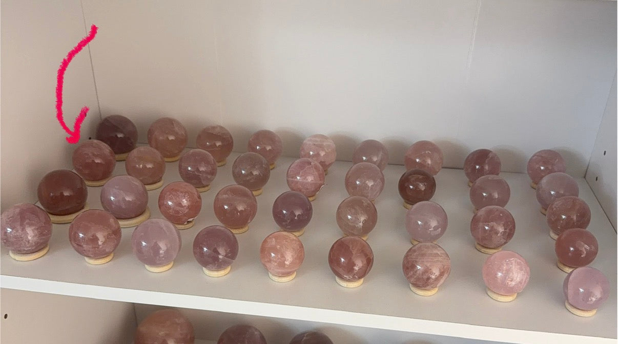 *Star Pink Berry Rose Quartz Sphere (20V)