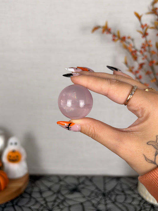 *Juicy Rainbow Star Rose Quartz Sphere (15A)