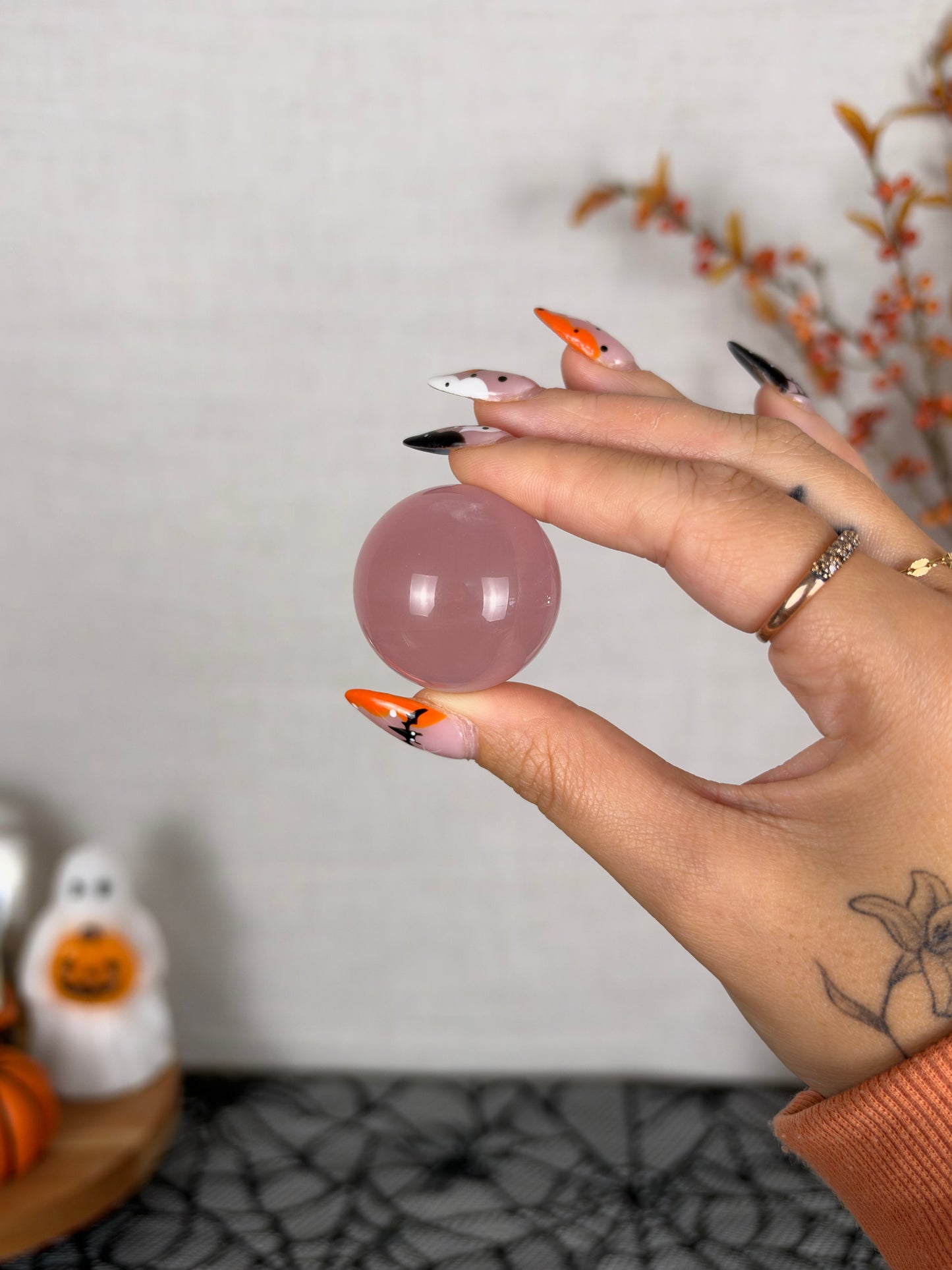*Juicy Strawberry Star Rose Quartz Sphere (14E)