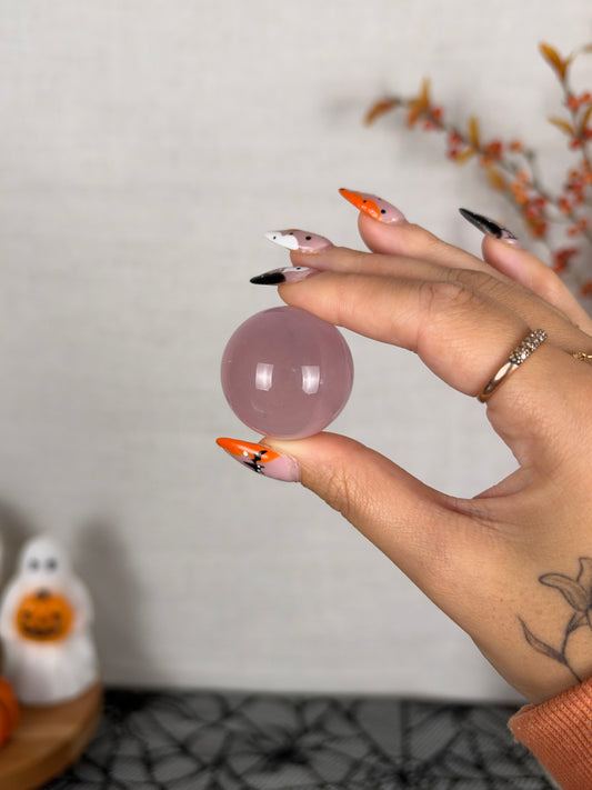 *Juicy Smoky Pink Star Rose Quartz Sphere (14A)