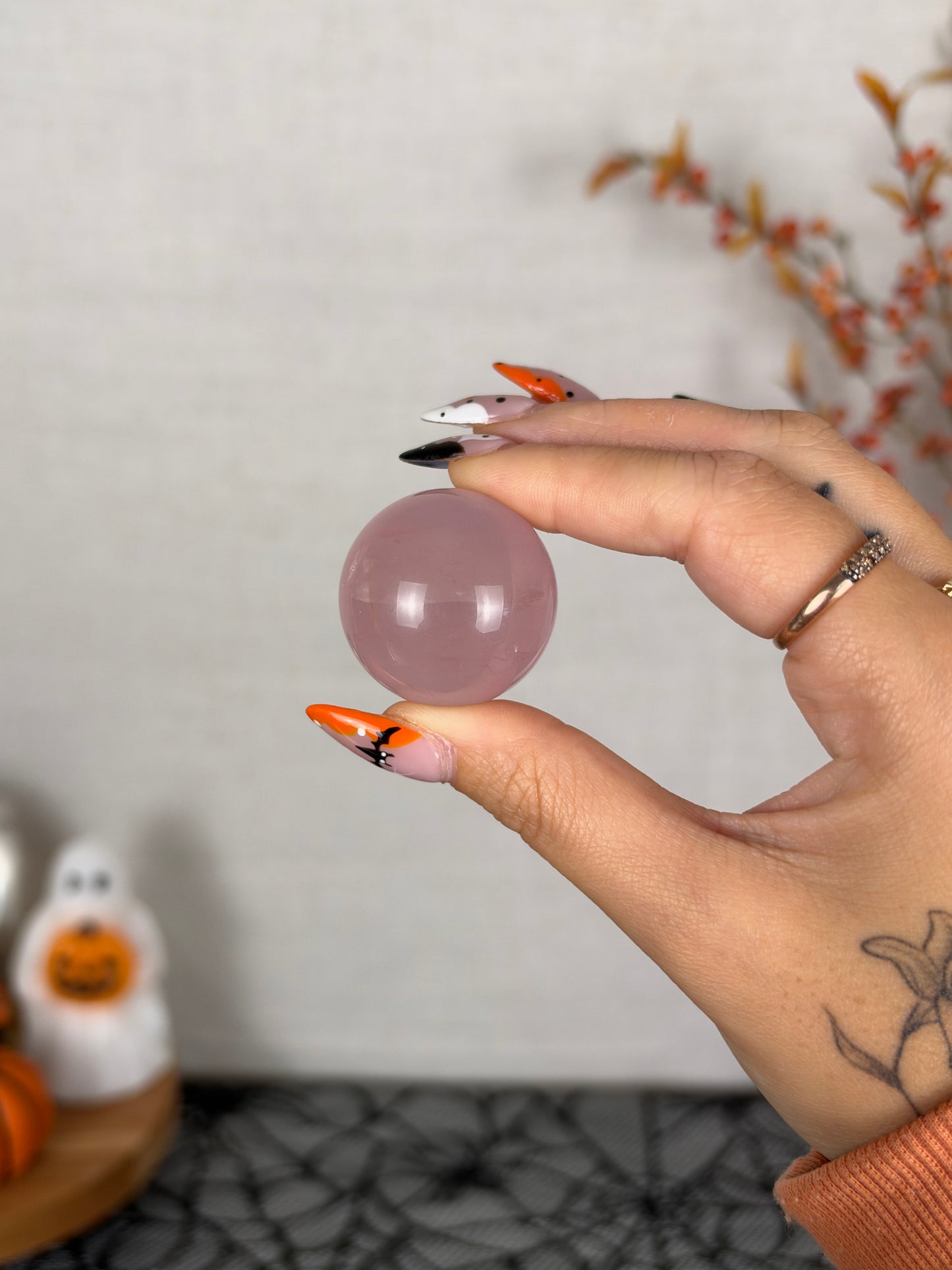 *Juicy Smoky Pink Star Rose Quartz Sphere (14i)