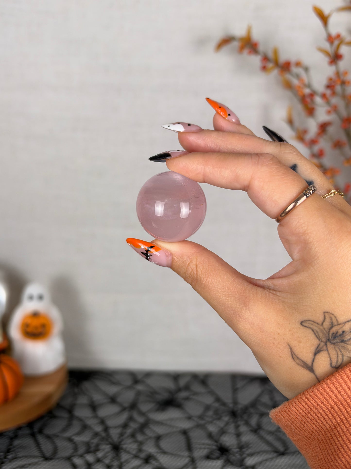 *Juicy Mini Star Rose Quartz Sphere (12V)