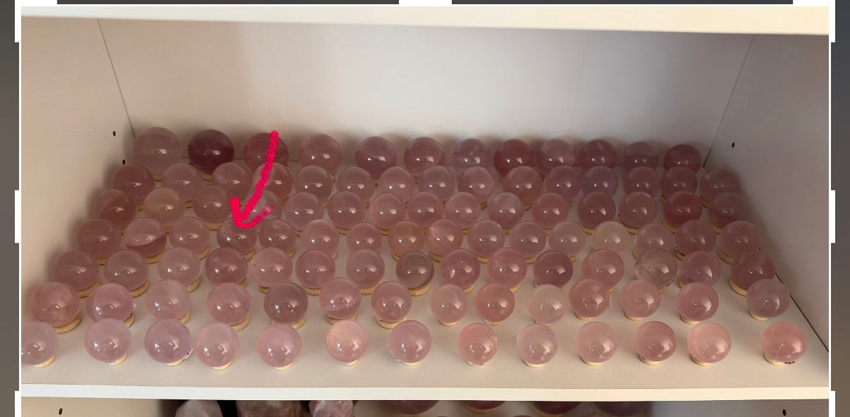 *Extra Juicy Rainbow Mini Star Rose Quartz Sphere (12AE)
