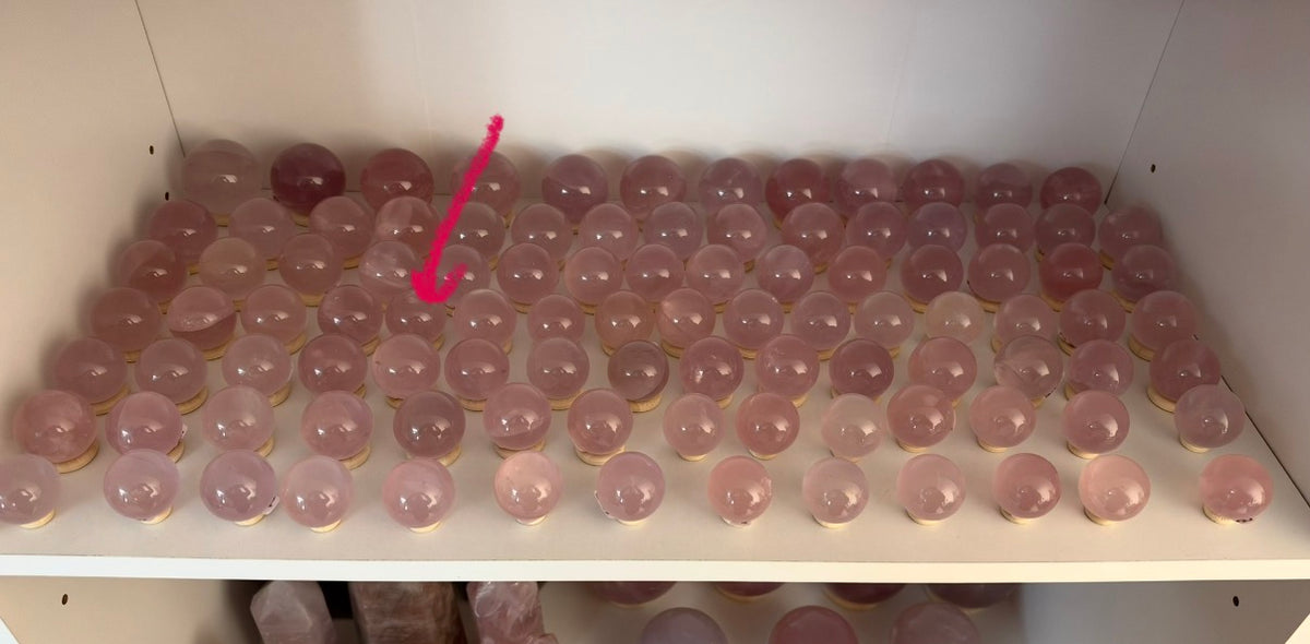 *Extra Juicy Rainbow Mini Star Rose Quartz Sphere (12AC)