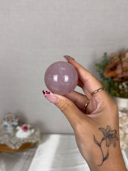 *Star Milky Lavender Rose Quartz Sphere (20X)