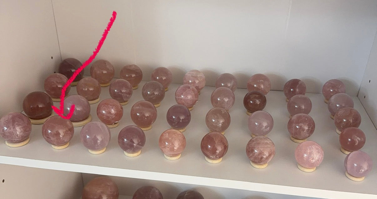 *Star Smoky Sangria Rose Quartz Sphere (18R)