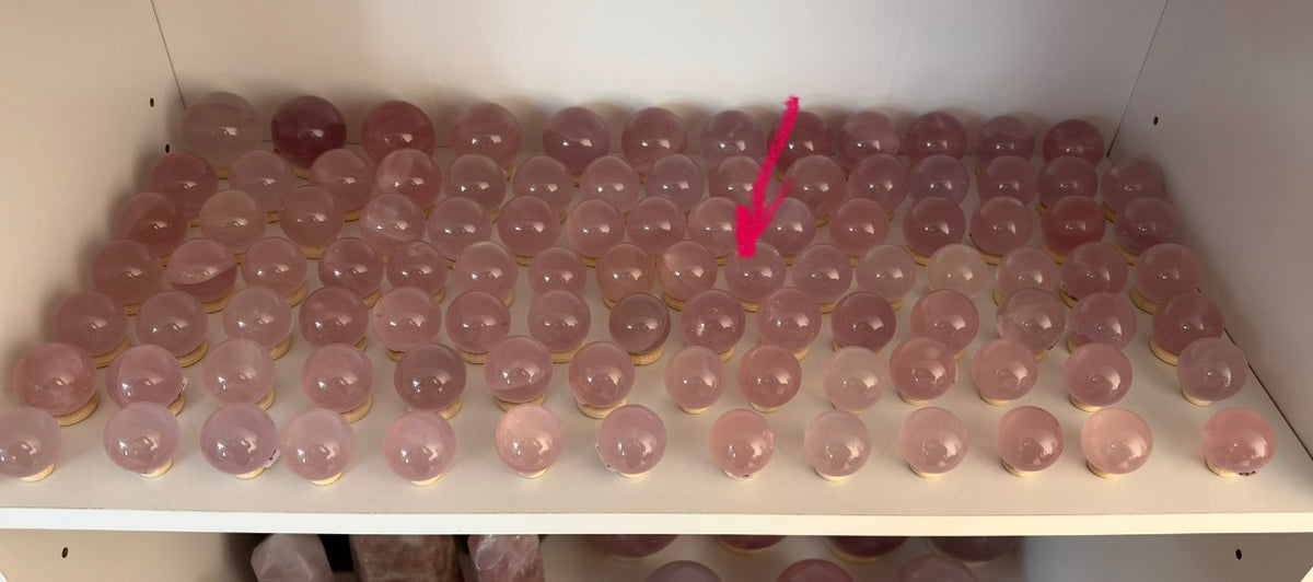 *Light Purple Extra Juicy Mini Star Rose Quartz Sphere (12AB)