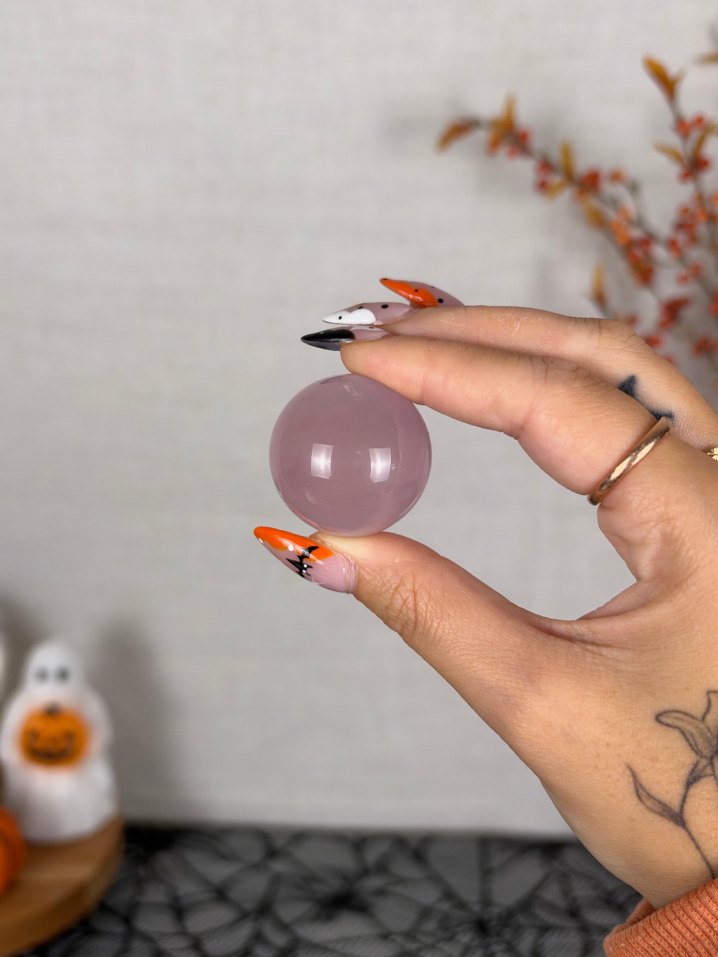 *Light Purple Extra Juicy Mini Star Rose Quartz Sphere (12AB)
