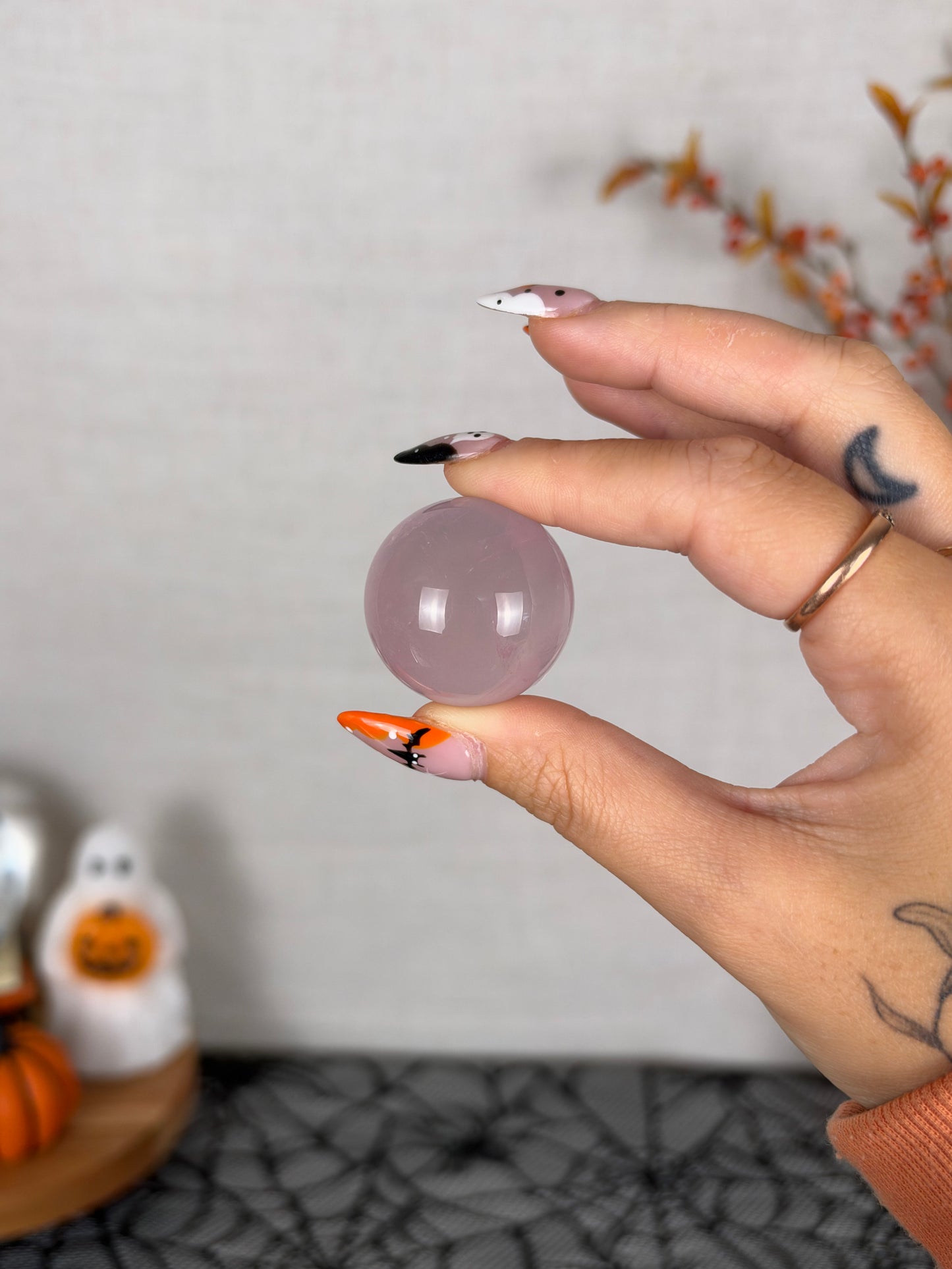 *Light Purple Juicy Mini Star Rose Quartz Sphere (12J)