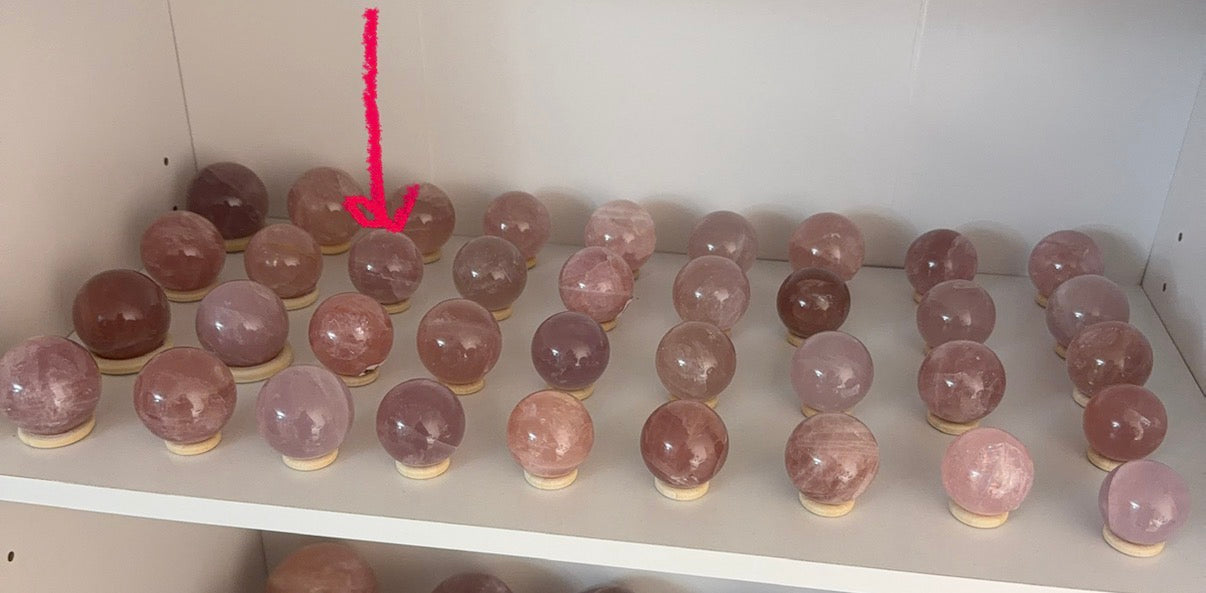 *Star Mauve Rose Quartz Sphere (16)