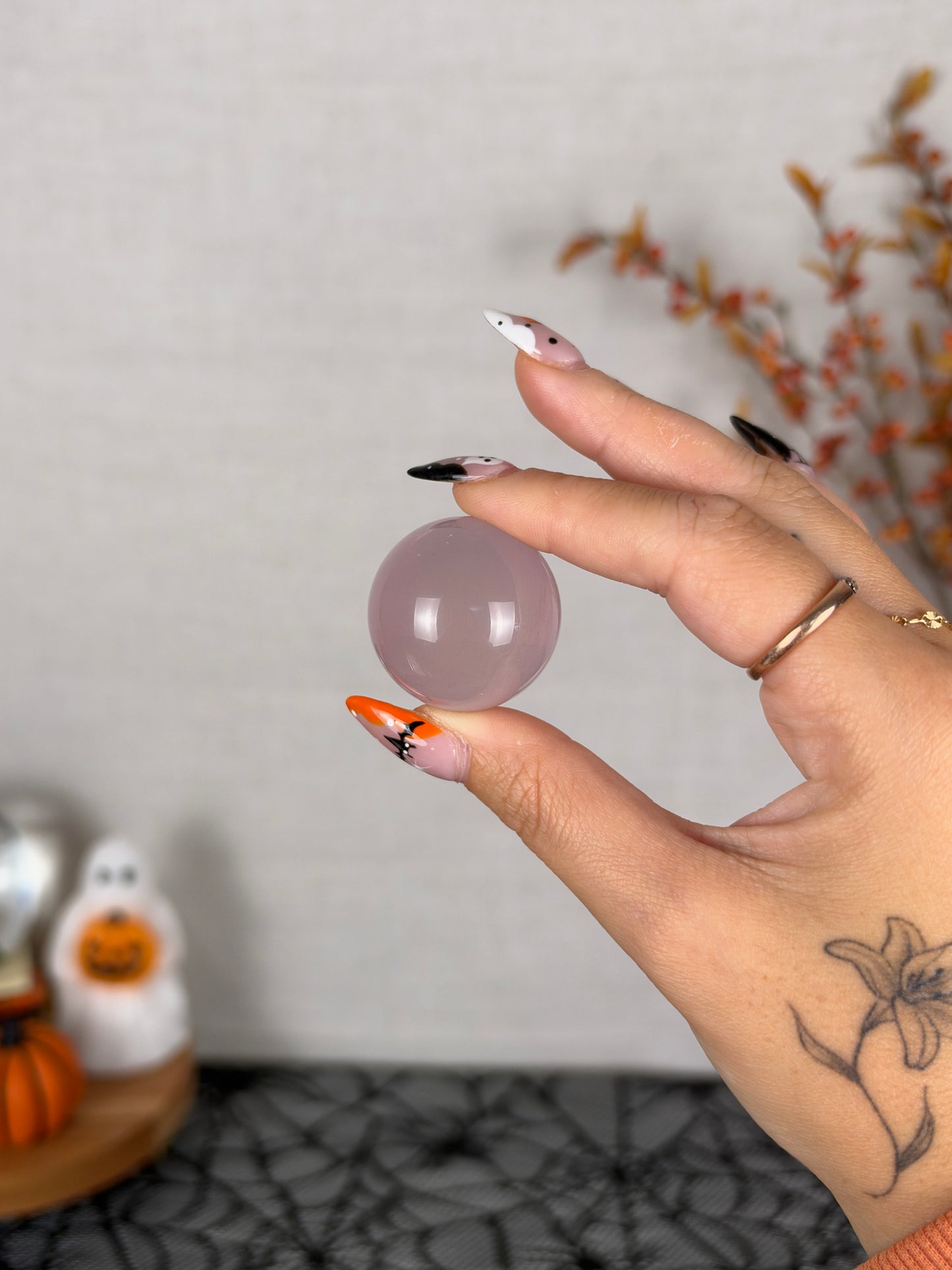 *Juicy Light Purple Mini Star Rose Quartz Sphere (12Y)