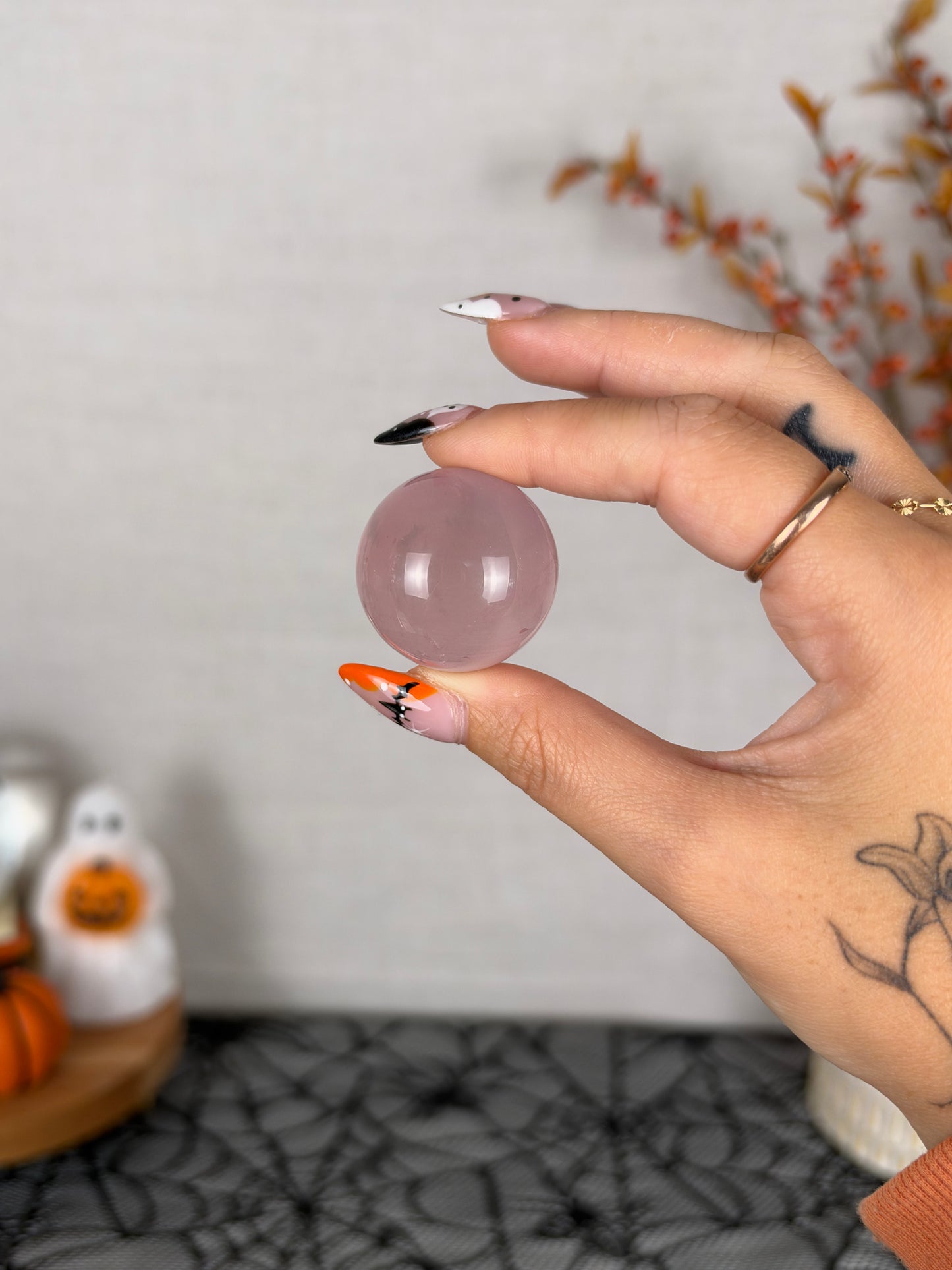*Juicy Mauve Mini Star Rose Quartz Sphere (12X)