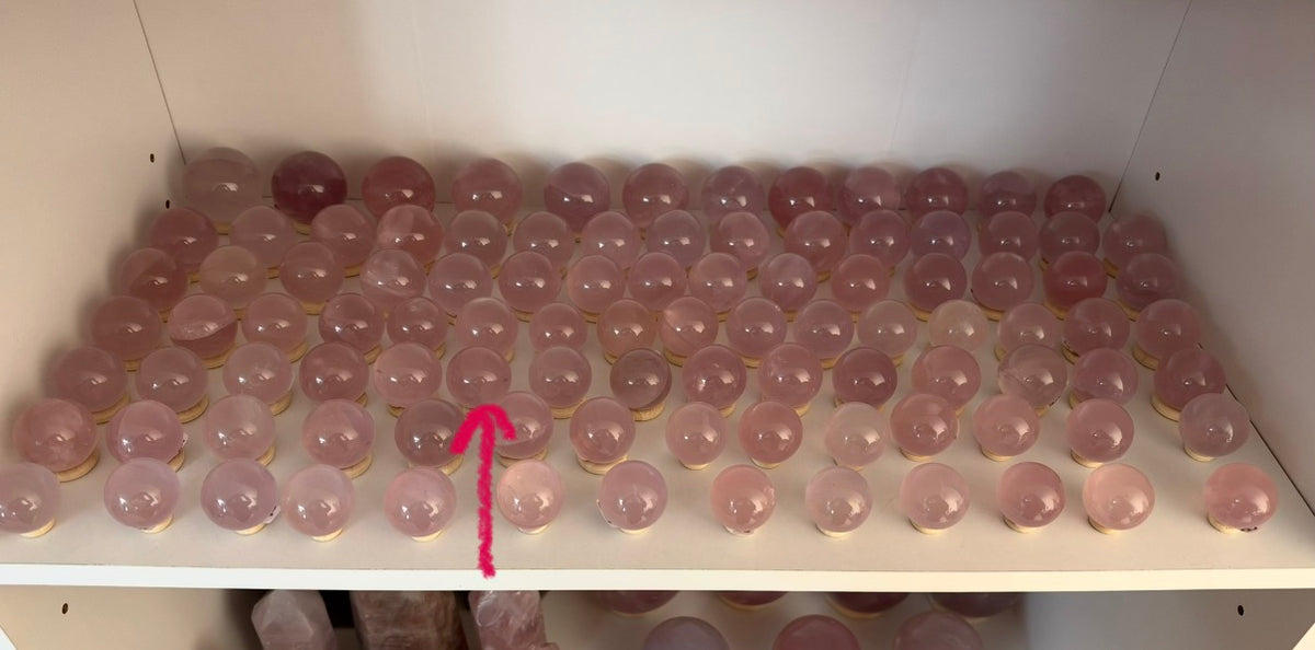 *Extra Juicy Rainbow Mini Star Rose Quartz Sphere (12W)