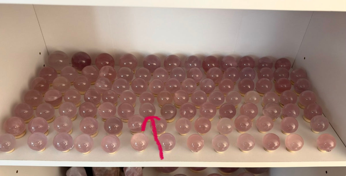 *Extra Juicy Rainbow Mini Star Rose Quartz Sphere (12F)