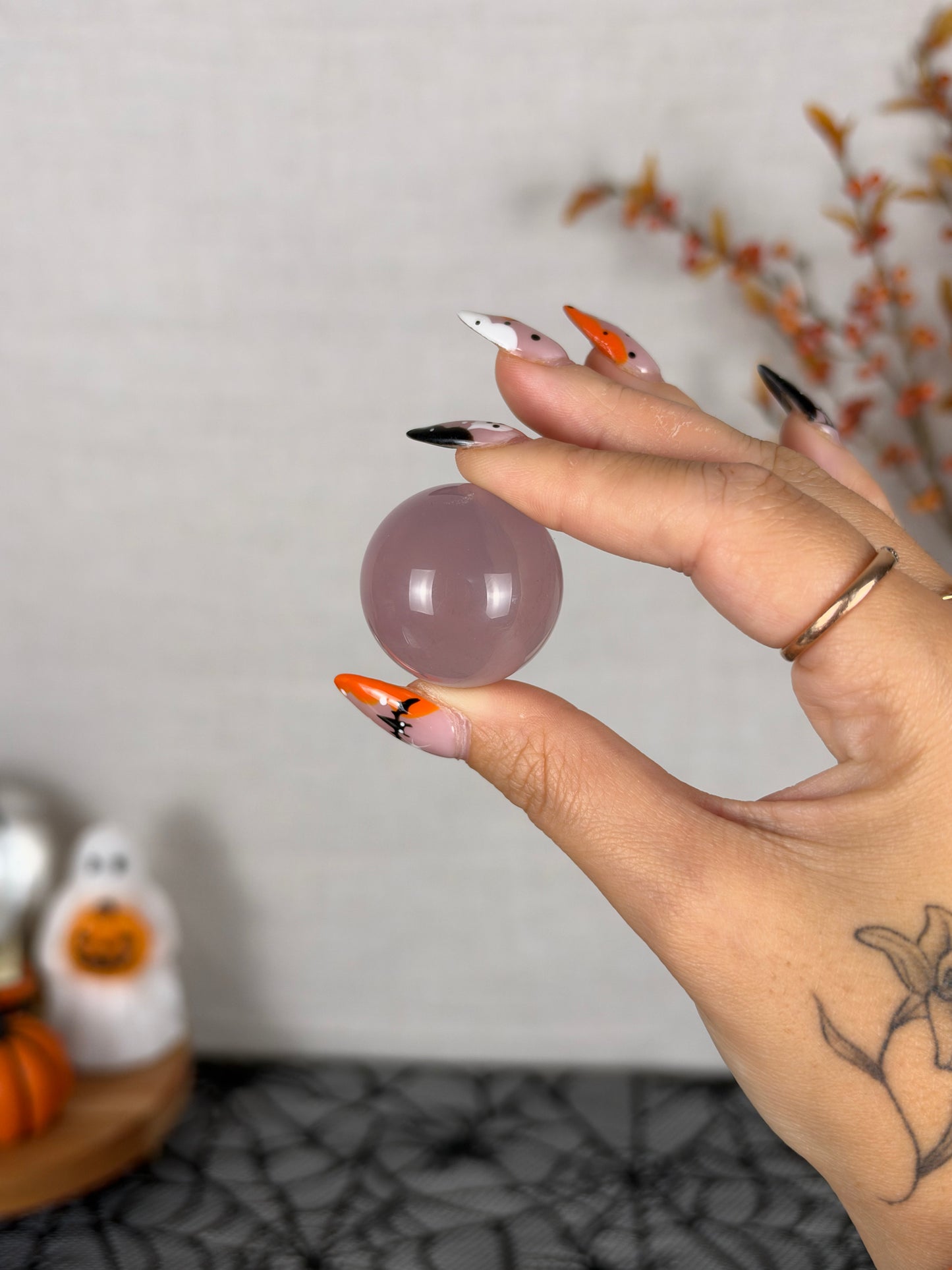 *Extra Juicy Rainbow Purple Mini Star Rose Quartz Sphere (12R)
