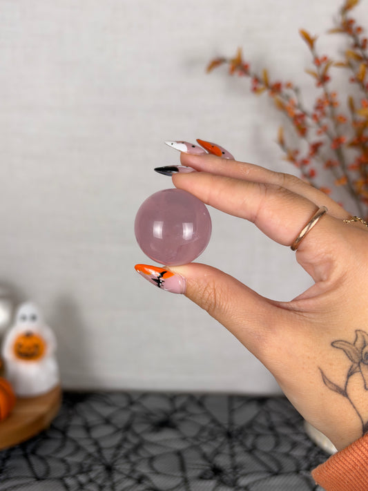 *Extra Juicy Mauve Rainbow Mini Star Rose Quartz Sphere (12K)