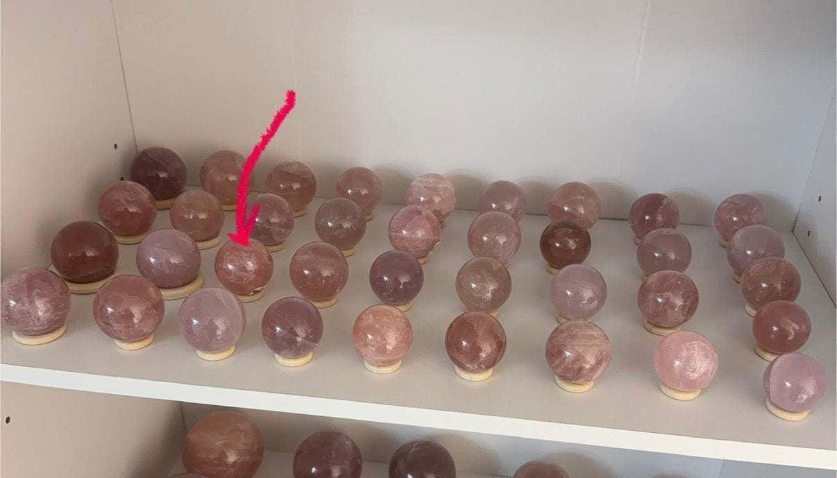 *Star Pink Sangria Rose Quartz Sphere (16G)