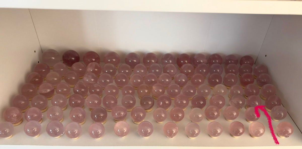 *Extra Juicy Rainbow Mini Star Rose Quartz Sphere (12S)