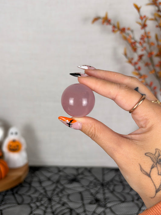 *Extra Juicy Rainbow Mini Star Rose Quartz Sphere (12A)