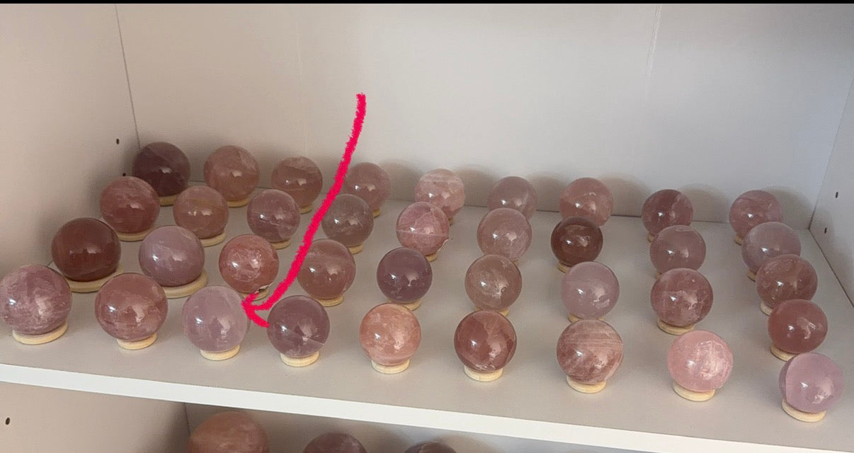 *Star Light Lavender Rose Quartz Sphere (16H)