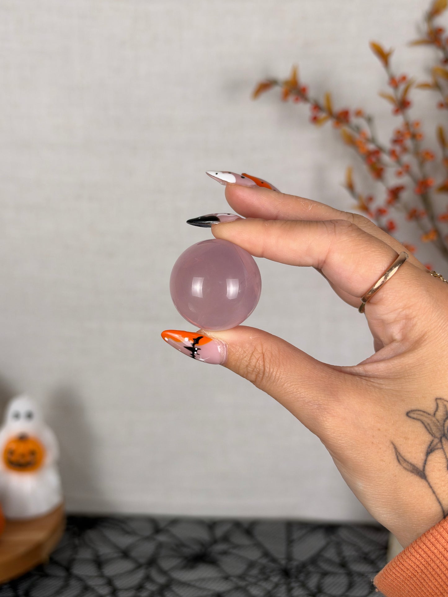 *Extra Juicy Rainbow Mini Star Rose Quartz Sphere (12P)