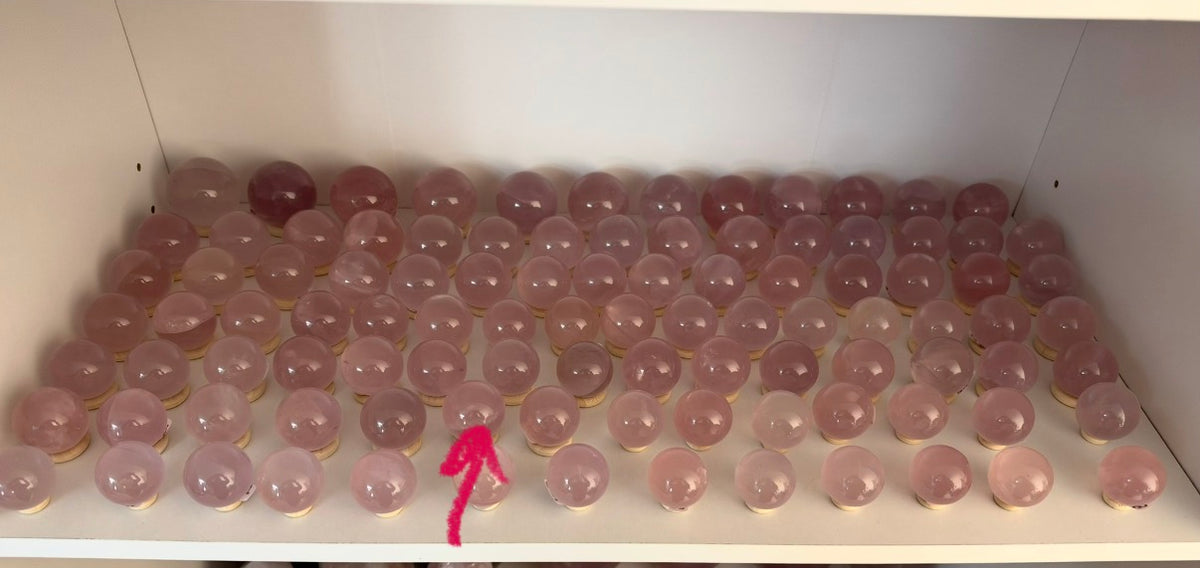 *Extra Juicy Rainbow Mini Star Rose Quartz Sphere (12M)