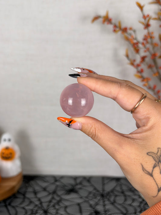 *Extra Juicy Rainbow Mini Star Rose Quartz Sphere (12M)