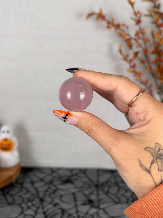 *Extra Juicy Rainbow Mini Star Rose Quartz Sphere (12D)
