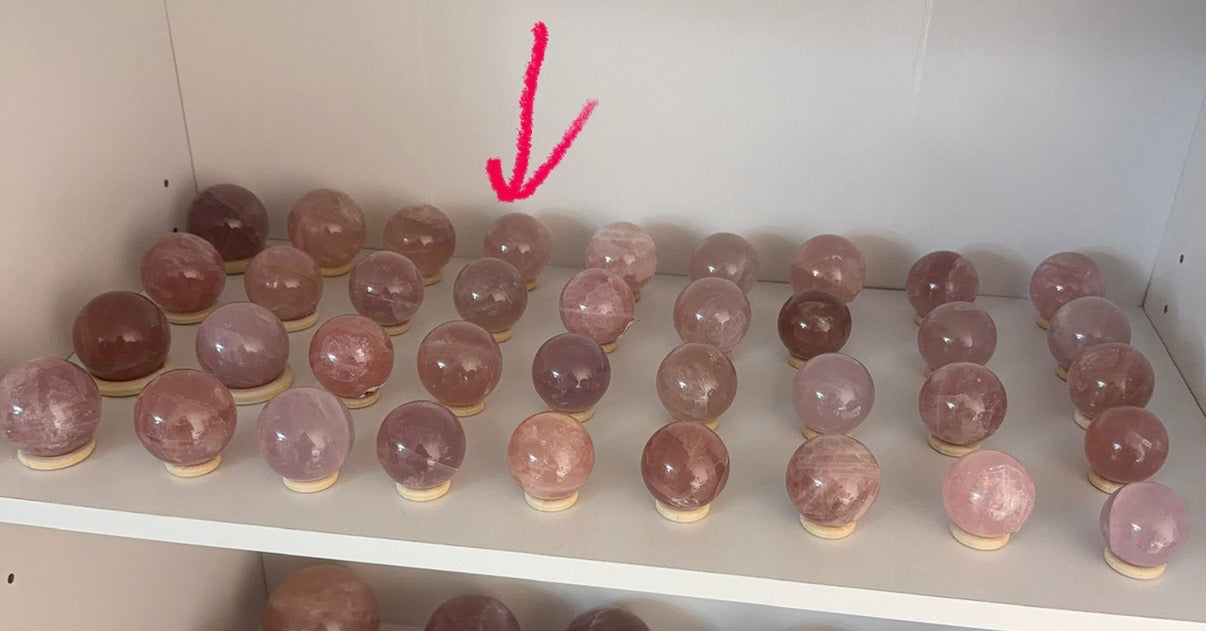 *Star Rainbow Rose Quartz Sphere (16A)