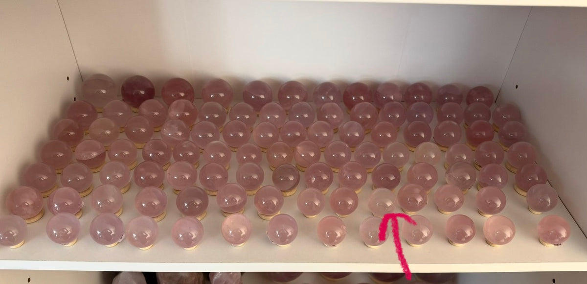 ***Triple Star Icy Extra Juicy Mini Star Rose Quartz Sphere (10W)