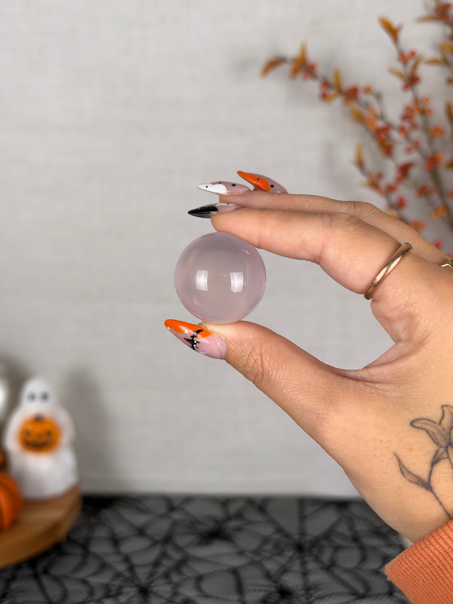 ***Triple Star Icy Extra Juicy Mini Star Rose Quartz Sphere (10W)