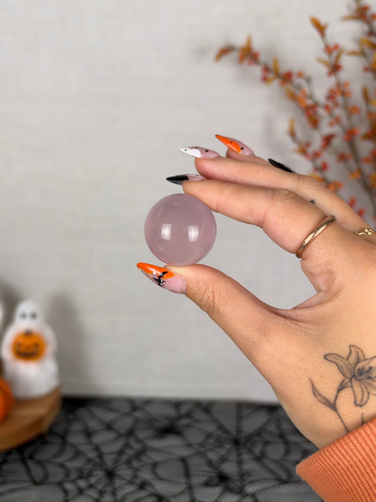 **Double Star Extra Juicy Mini Star Rose Quartz Sphere (10H)