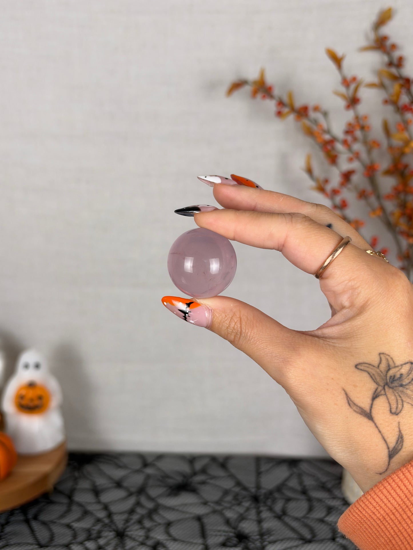 *Extra Juicy Mini Star Rose Quartz Sphere (10A)