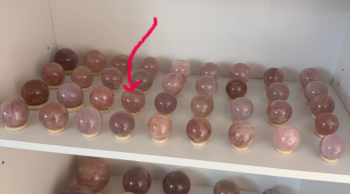 *Star Juicy Mauve Rose Quartz Sphere (18E)