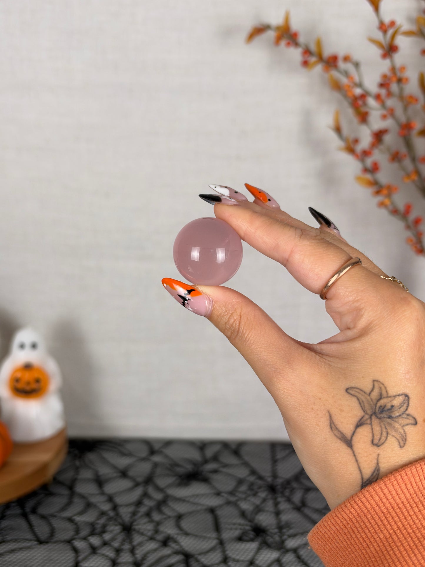 *Extra Juicy Peachy Mini Star Rose Quartz Sphere (8A)