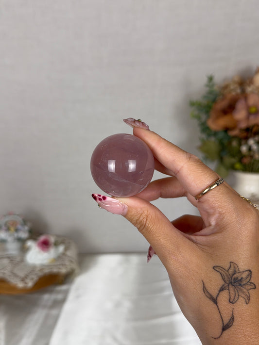 *Star Juicy Grape Rose Quartz Sphere (14F)