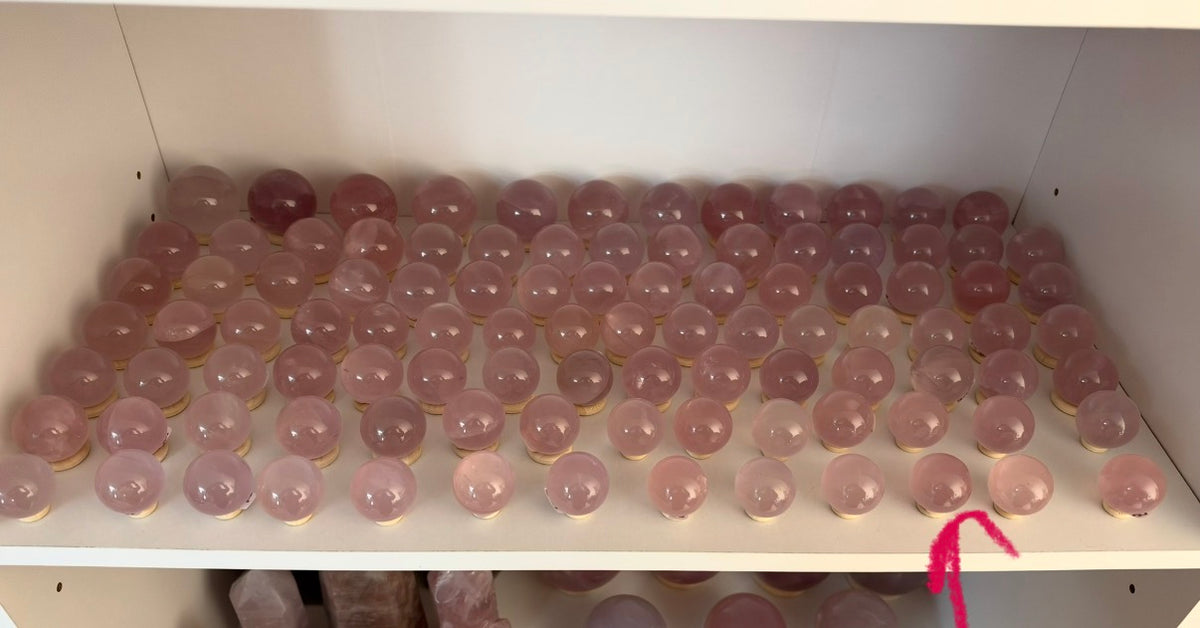 *Extra Juicy Mauve Mini Star Rose Quartz Sphere (8C)