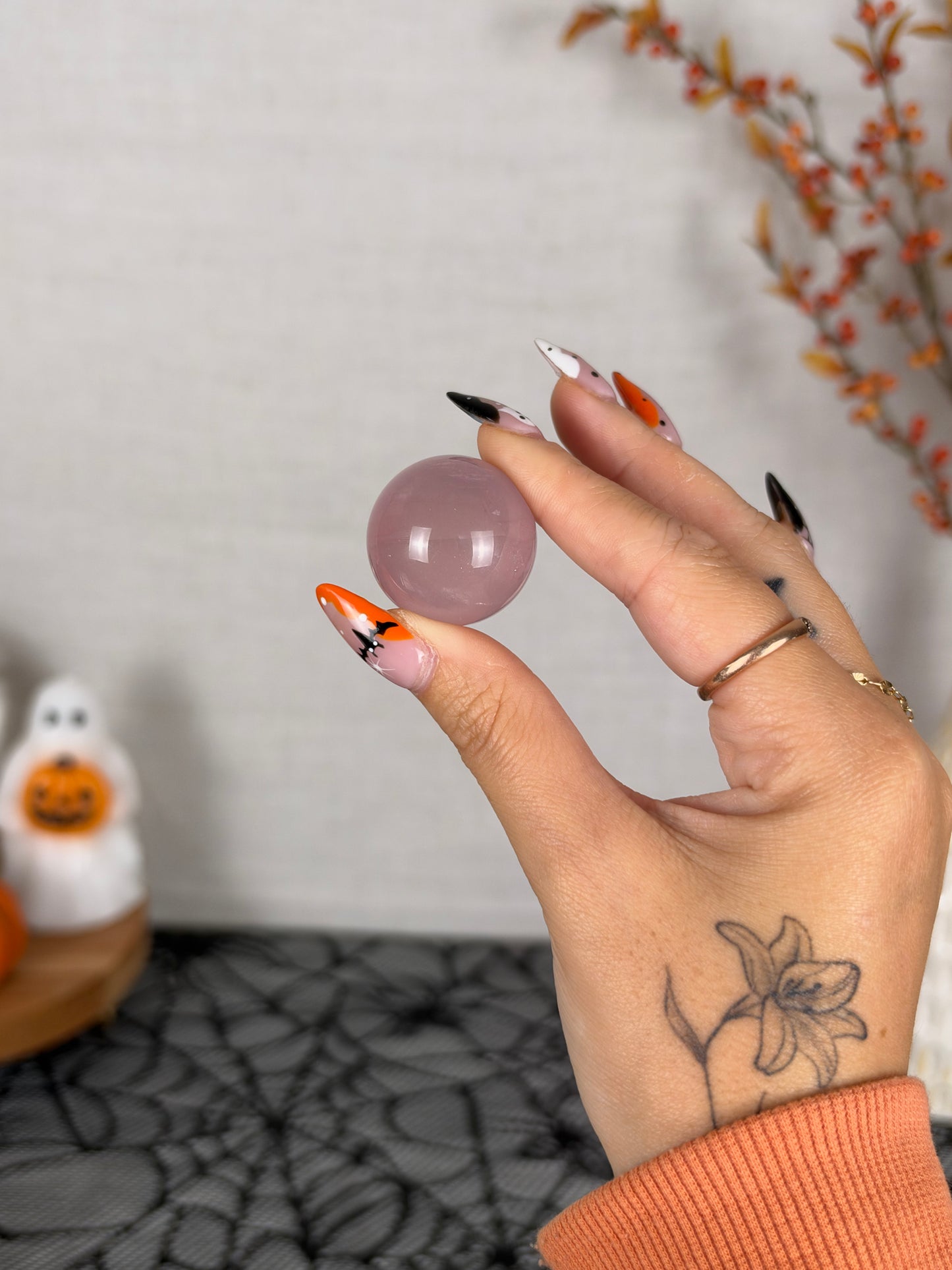 *Extra Juicy Mauve Mini Star Rose Quartz Sphere (8C)