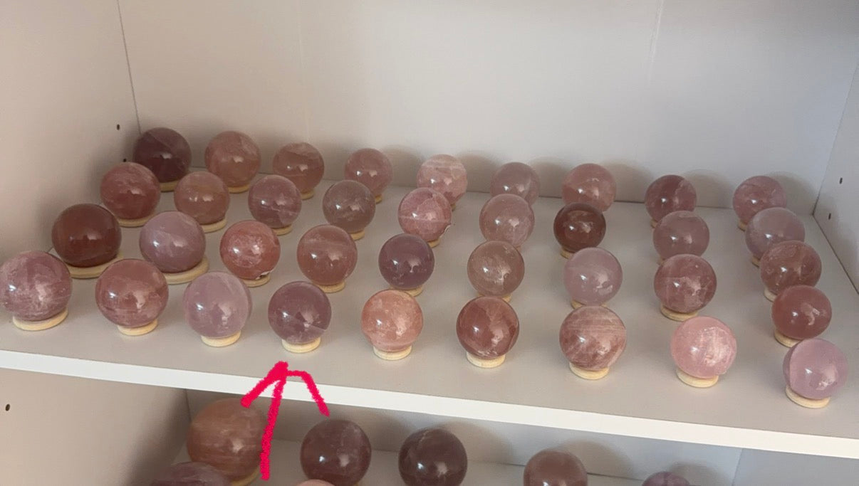 *Star Juicy Grape Rose Quartz Sphere (14F)