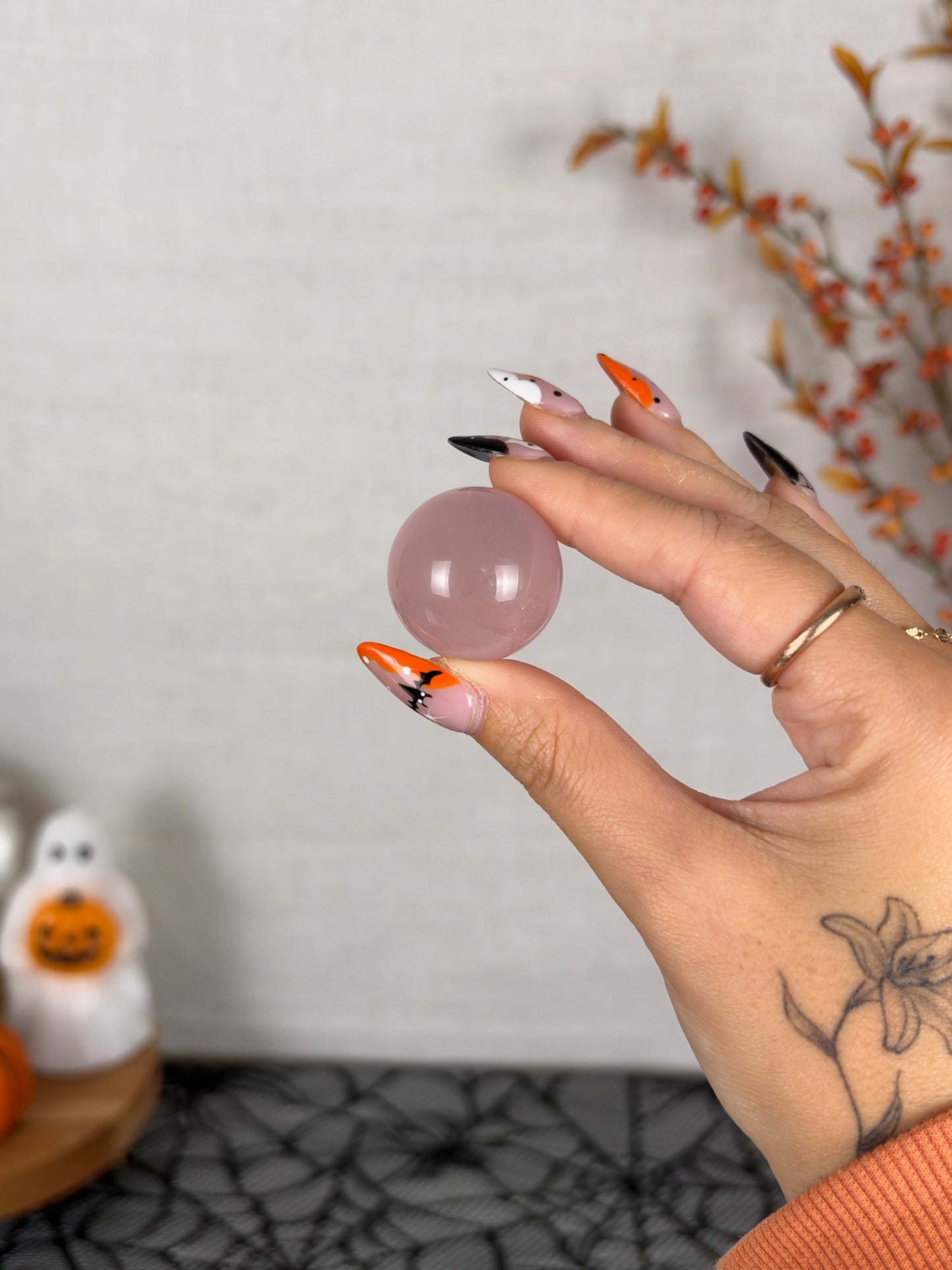 *Extra Juicy Mini Star Rose Quartz Sphere (8P)